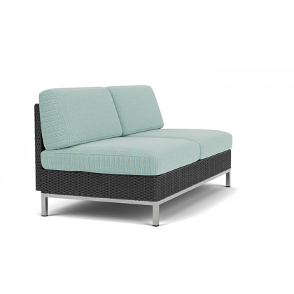 Lloyd Flanders™ Elements Armless Settee with Loom Back - Charcoal