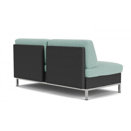 Lloyd Flanders™ Elements Armless Settee with Loom Back - Charcoal