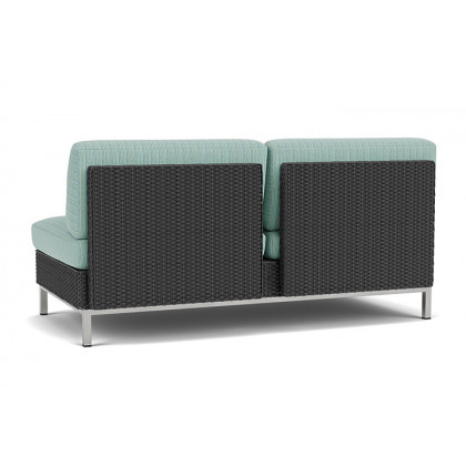 Lloyd Flanders™ Elements Armless Settee with Loom Back - Charcoal