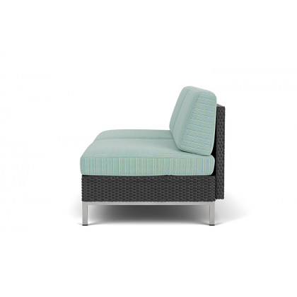 Lloyd Flanders™ Elements Armless Settee with Loom Back - Charcoal