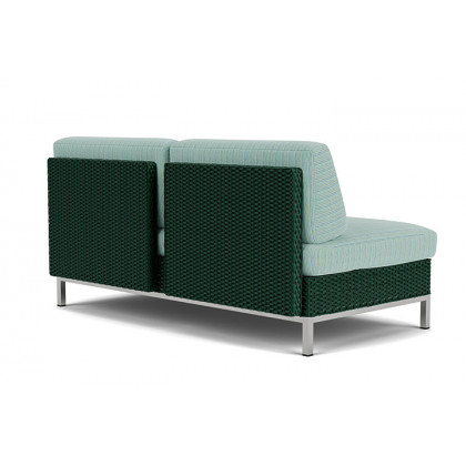 Lloyd Flanders™ Elements Armless Settee with Loom Back - Woodland