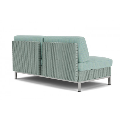 Lloyd Flanders™ Elements Armless Settee with Loom Back - Sea Glass