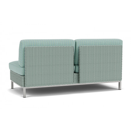 Lloyd Flanders™ Elements Armless Settee with Loom Back - Sea Glass