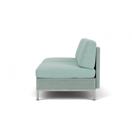 Lloyd Flanders™ Elements Armless Settee with Loom Back - Sea Glass