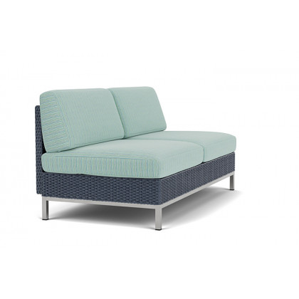 Lloyd Flanders™ Elements Armless Settee with Loom Back - Denim Blue
