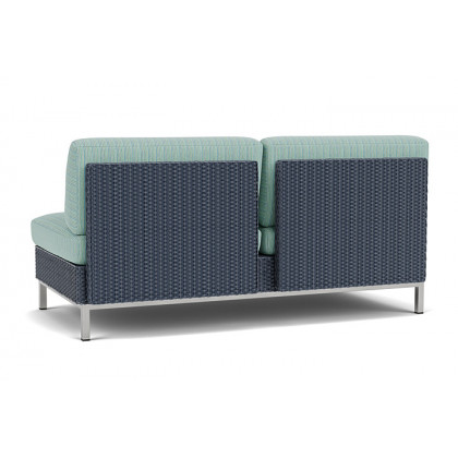 Lloyd Flanders™ Elements Armless Settee with Loom Back - Denim Blue