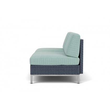 Lloyd Flanders™ Elements Armless Settee with Loom Back - Denim Blue