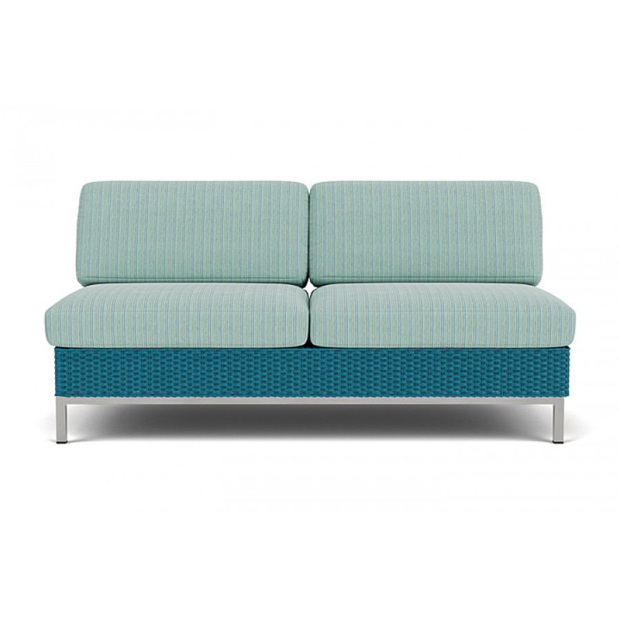 Lloyd Flanders™ Elements Armless Settee with Loom Back - Peacock