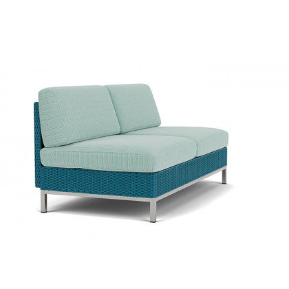 Lloyd Flanders™ Elements Armless Settee with Loom Back - Peacock