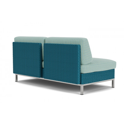 Lloyd Flanders™ Elements Armless Settee with Loom Back - Peacock
