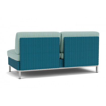 Lloyd Flanders™ Elements Armless Settee with Loom Back - Peacock
