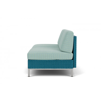 Lloyd Flanders™ Elements Armless Settee with Loom Back - Peacock