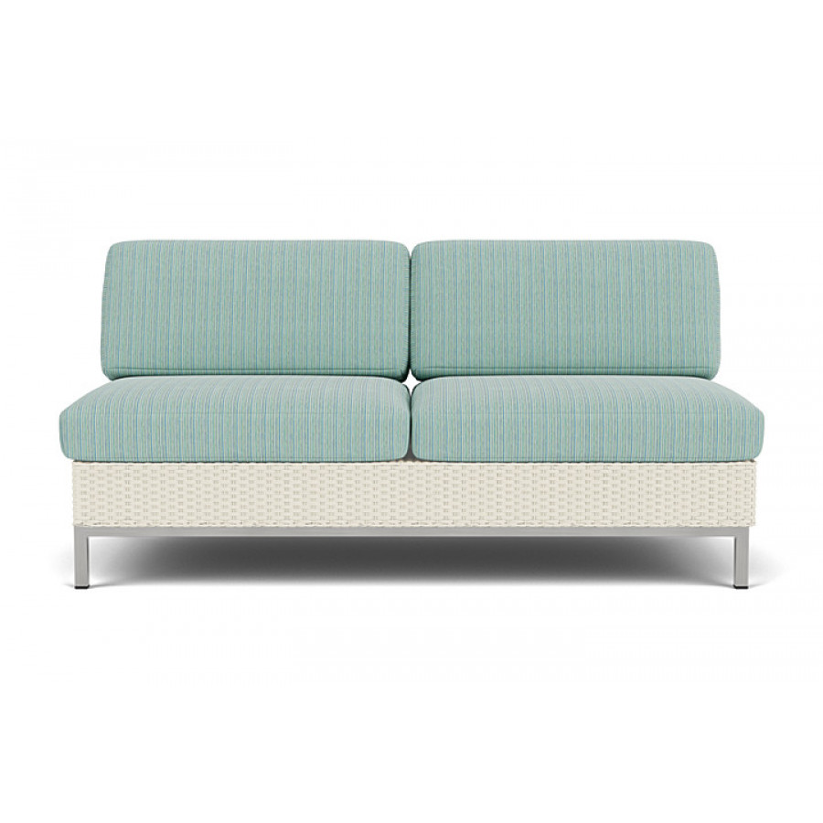 Lloyd Flanders™ Elements Armless Settee with Loom Back - Ivory