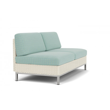 Lloyd Flanders™ Elements Armless Settee with Loom Back - Ivory