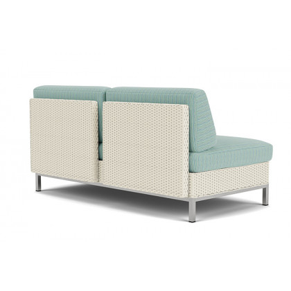 Lloyd Flanders™ Elements Armless Settee with Loom Back - Ivory