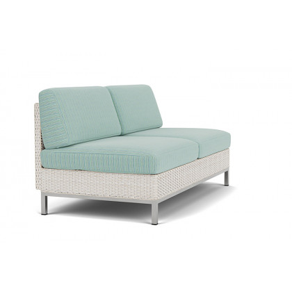 Lloyd Flanders™ Elements Armless Settee with Loom Back - Antique White