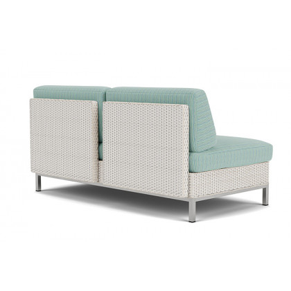 Lloyd Flanders™ Elements Armless Settee with Loom Back - Antique White
