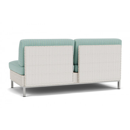 Lloyd Flanders™ Elements Armless Settee with Loom Back - Antique White