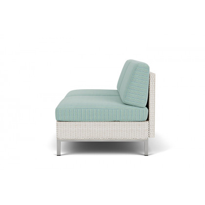 Lloyd Flanders™ Elements Armless Settee with Loom Back - Antique White