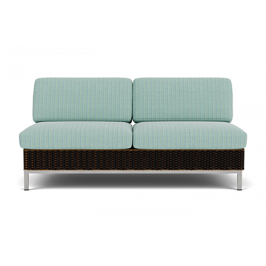 Lloyd Flanders™ Elements Armless Settee with Loom Back - Mink