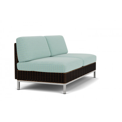 Lloyd Flanders™ Elements Armless Settee with Loom Back - Mink