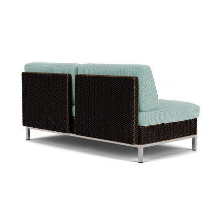 Lloyd Flanders™ Elements Armless Settee with Loom Back - Mink
