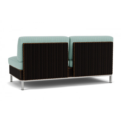 Lloyd Flanders™ Elements Armless Settee with Loom Back - Mink