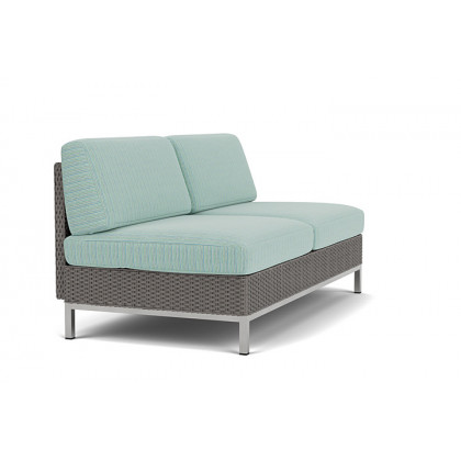 Lloyd Flanders™ Elements Armless Settee with Loom Back - Pewter