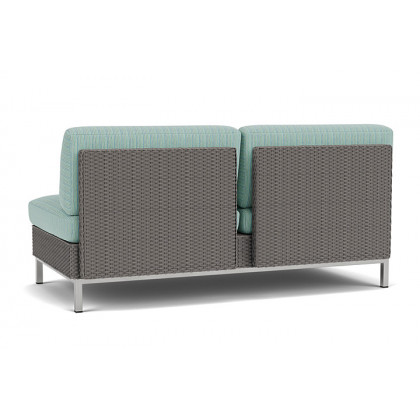 Lloyd Flanders™ Elements Armless Settee with Loom Back - Pewter