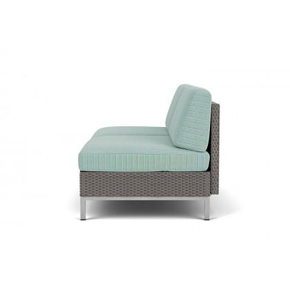 Lloyd Flanders™ Elements Armless Settee with Loom Back - Pewter