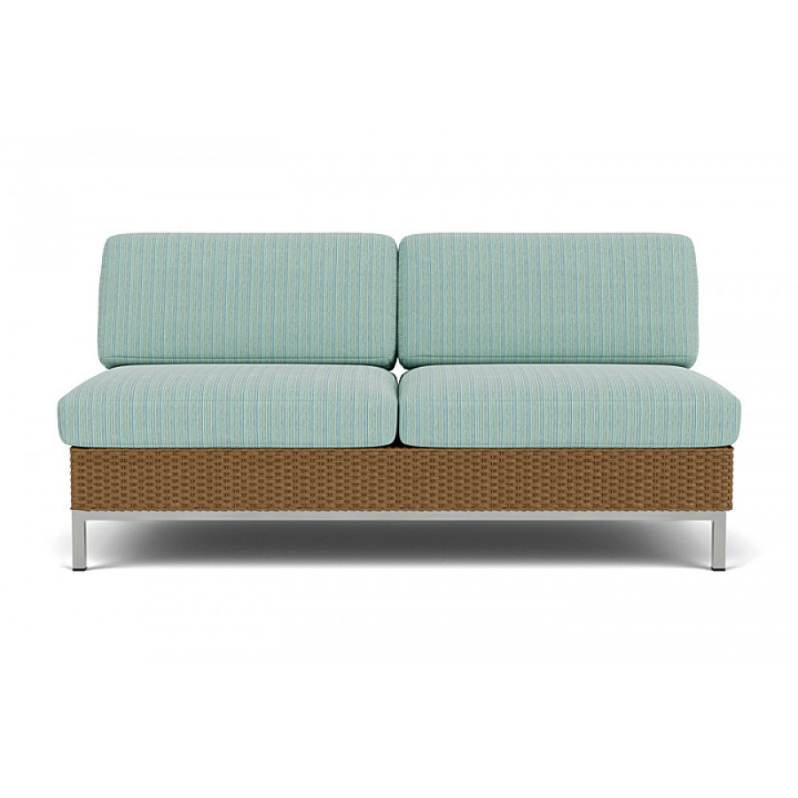 Lloyd Flanders™ Elements Armless Settee with Loom Back - Hickory