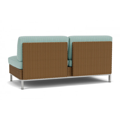 Lloyd Flanders™ Elements Armless Settee with Loom Back - Hickory