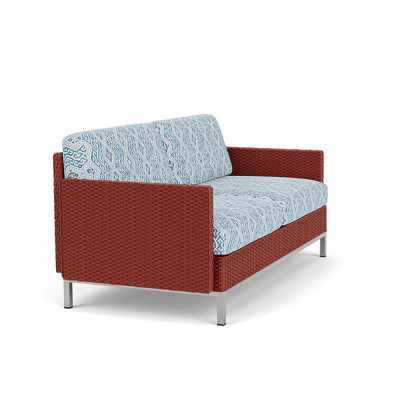 Lloyd Flanders™ Elements Settee with Loom Arms and Back - Terracotta