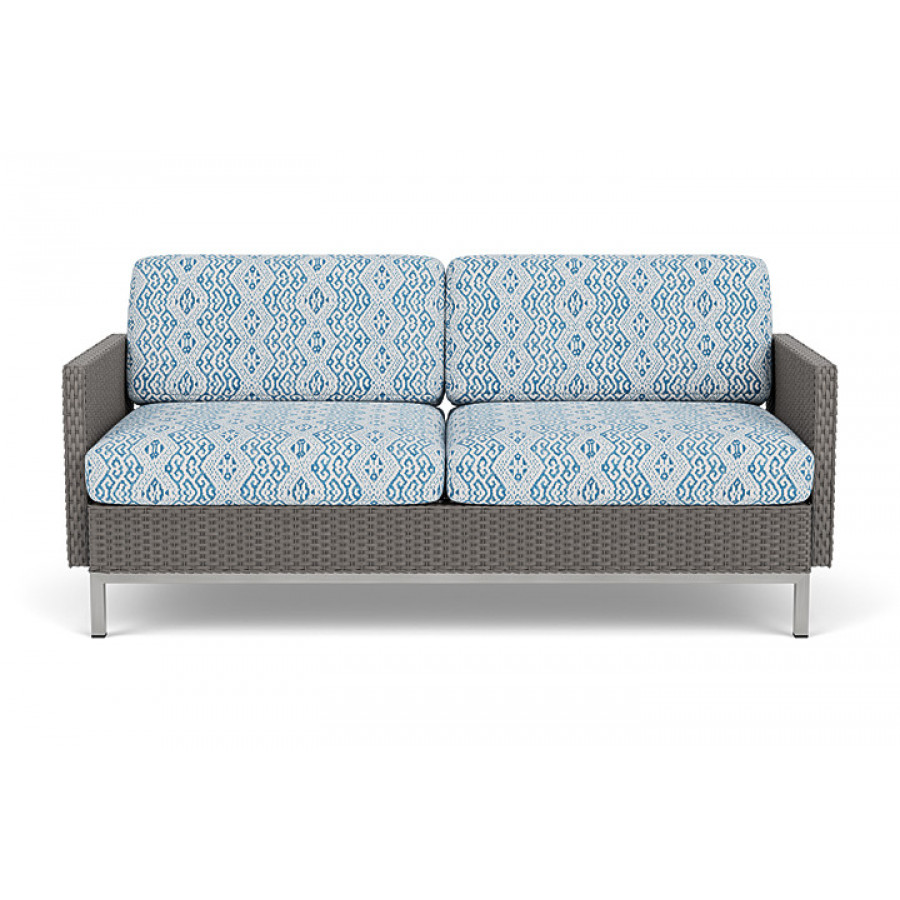 Lloyd Flanders™ Elements Settee with Loom Arms and Back - Pewter