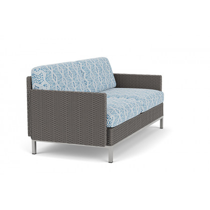 Lloyd Flanders™ Elements Settee with Loom Arms and Back - Pewter