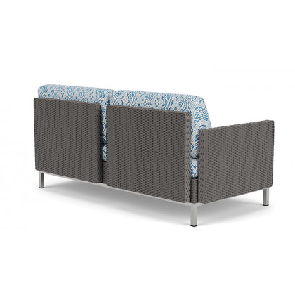 Lloyd Flanders™ Elements Settee with Loom Arms and Back - Pewter