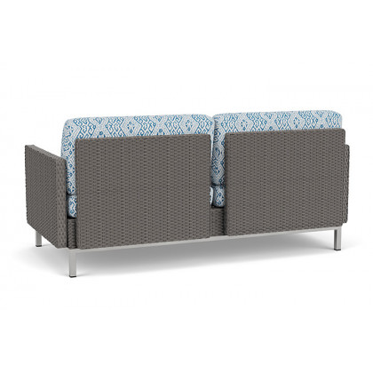 Lloyd Flanders™ Elements Settee with Loom Arms and Back - Pewter
