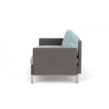 Lloyd Flanders™ Elements Settee with Loom Arms and Back - Pewter