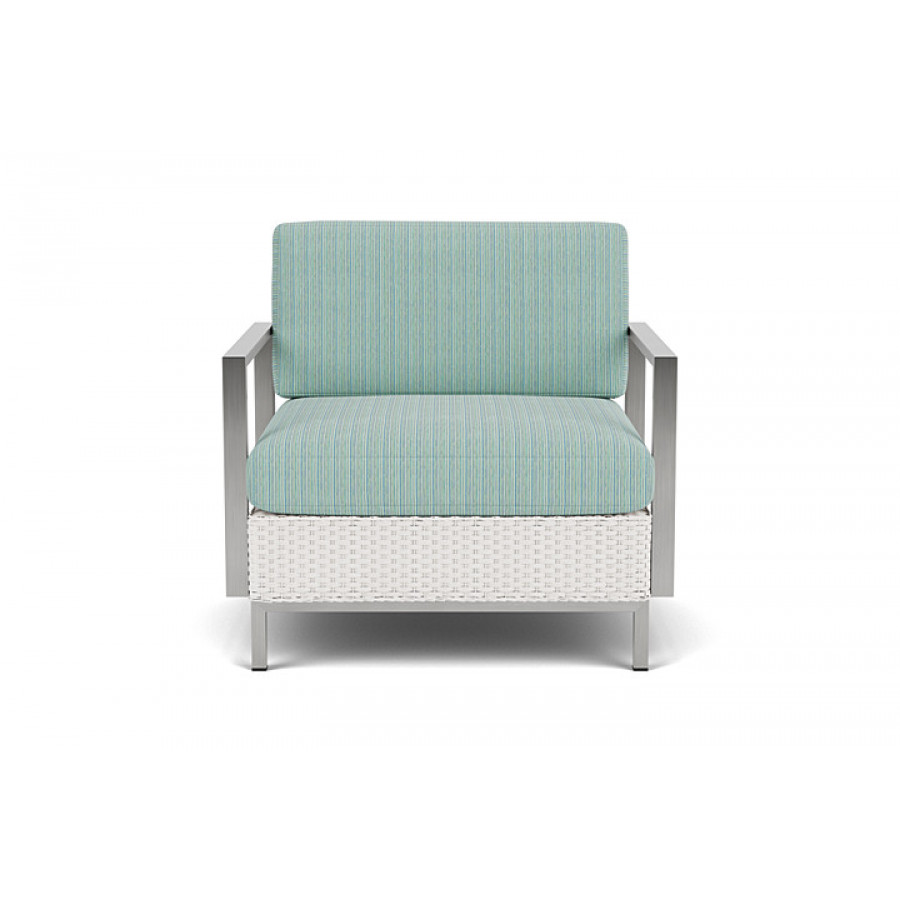 Lloyd Flanders™ Elements Lounge Chair with Stainless Steel Arms and Back - White