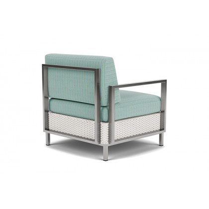 Lloyd Flanders™ Elements Lounge Chair with Stainless Steel Arms and Back - White