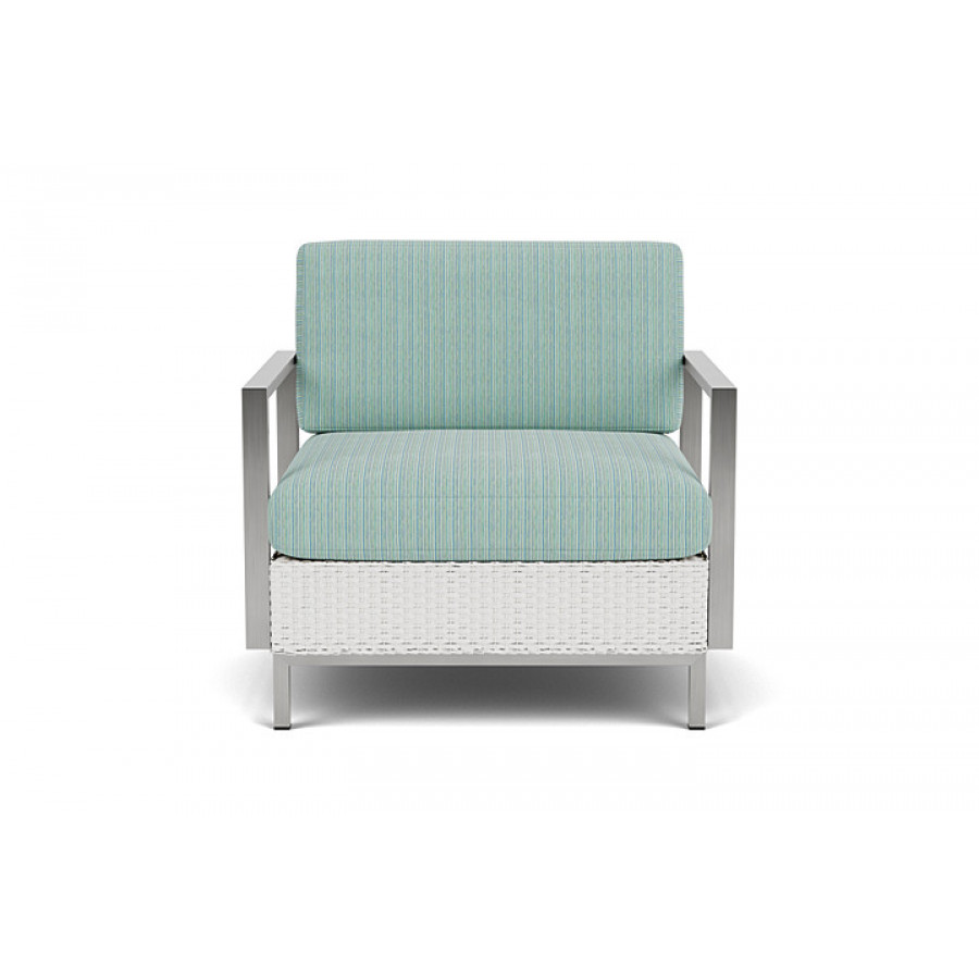 Lloyd Flanders™ Elements Lounge Chair with Stainless Steel Arms and Back - Matte White