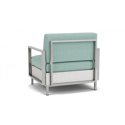Lloyd Flanders™ Elements Lounge Chair with Stainless Steel Arms and Back - Matte White