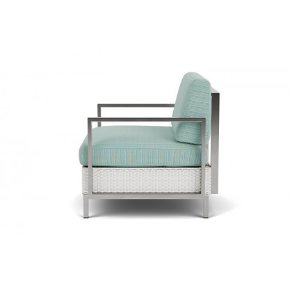 Lloyd Flanders™ Elements Lounge Chair with Stainless Steel Arms and Back - Matte White