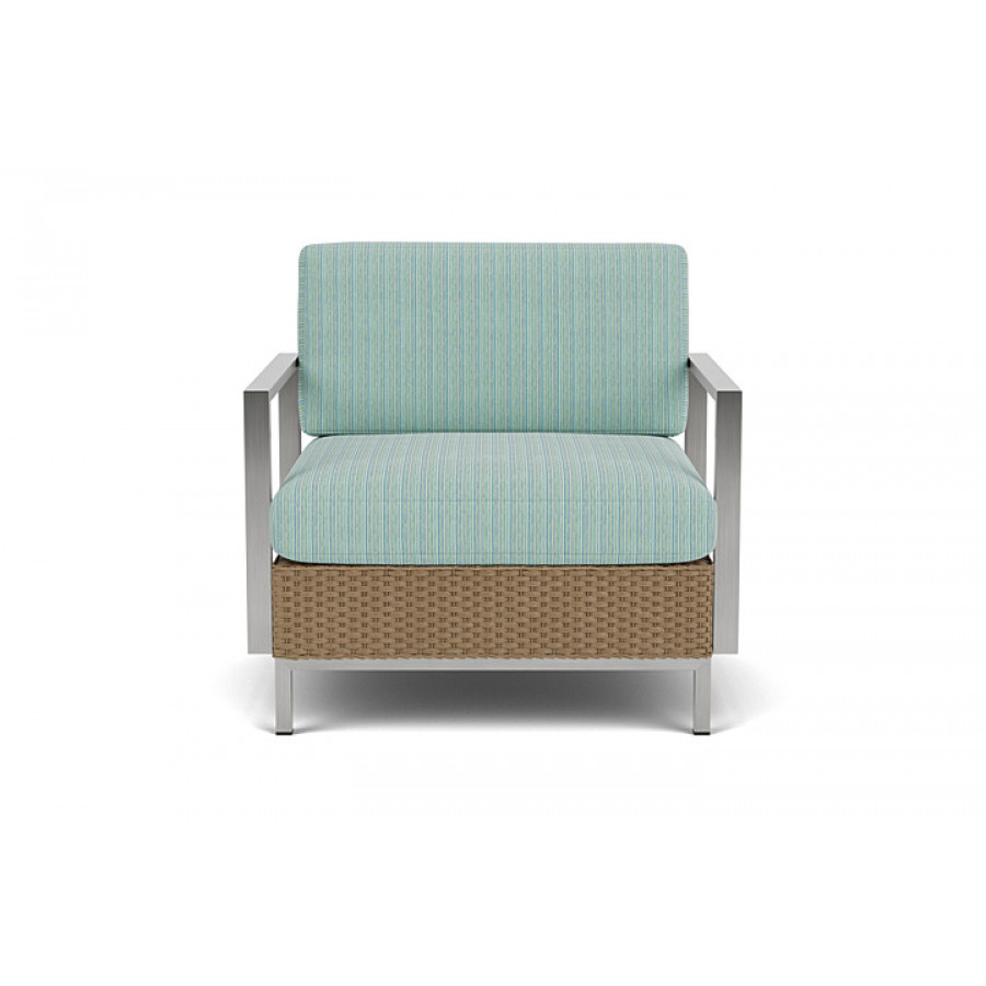 Lloyd Flanders™ Elements Lounge Chair with Stainless Steel Arms and Back - Fawn