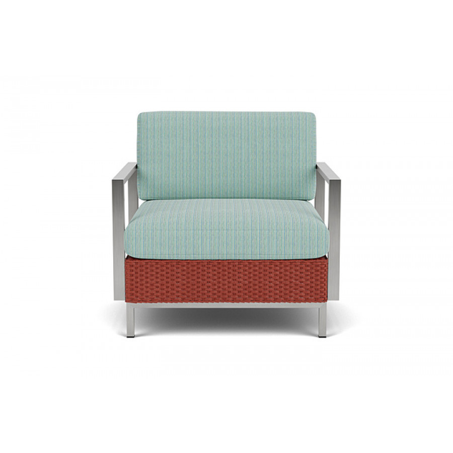 Lloyd Flanders™ Elements Lounge Chair with Stainless Steel Arms and Back - Terracotta