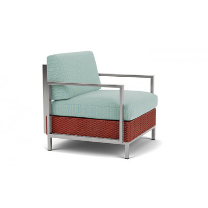 Lloyd Flanders™ Elements Lounge Chair with Stainless Steel Arms and Back - Terracotta