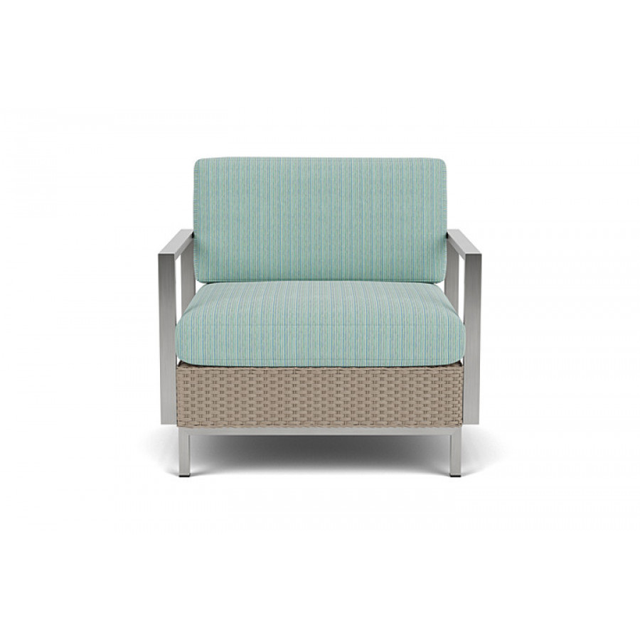 Lloyd Flanders™ Elements Lounge Chair with Stainless Steel Arms and Back - French Beige