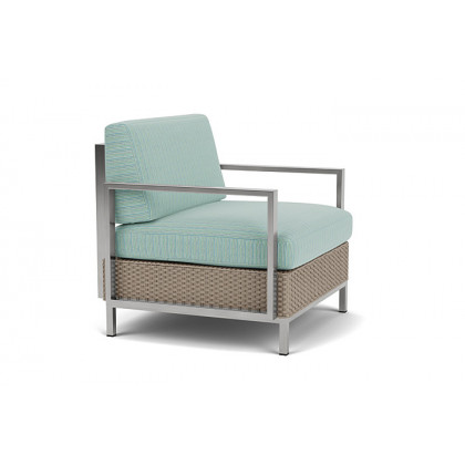 Lloyd Flanders™ Elements Lounge Chair with Stainless Steel Arms and Back - French Beige