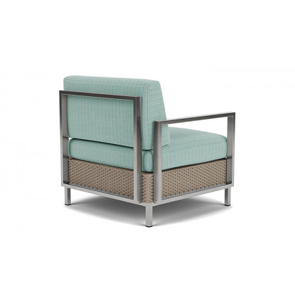 Lloyd Flanders™ Elements Lounge Chair with Stainless Steel Arms and Back - French Beige
