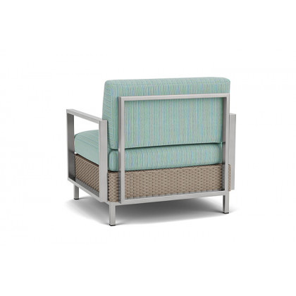 Lloyd Flanders™ Elements Lounge Chair with Stainless Steel Arms and Back - French Beige